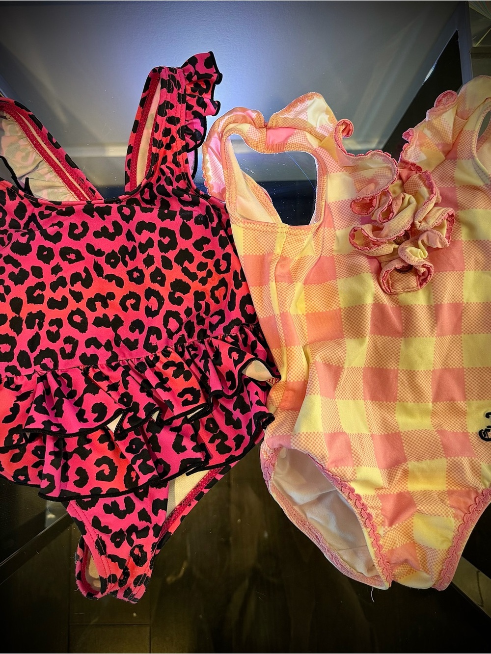Juicy Couture Pink Leopard Ruffle One-Piece Swimsuit